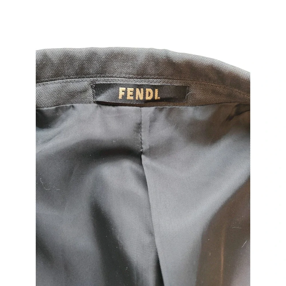 Fendi Mens Sports Coat 36R Gray Chalk Stripe Made in Italy 3 Button Jacket